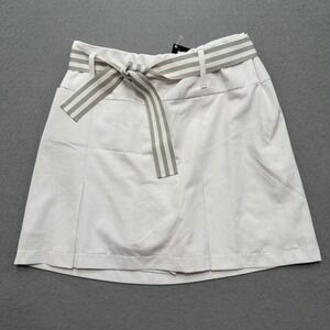 NEW Golftini Golf Skirt Women's 4 White Belted Pleated Athletic Sportswear USA